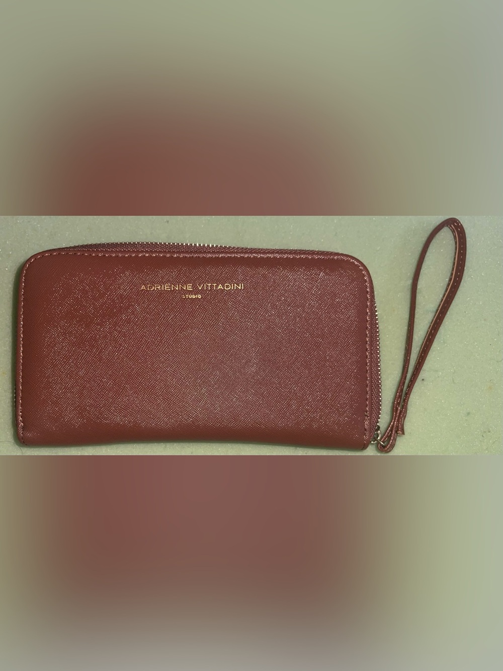 Adrienne Vittadini Burgundy Zip-Around Wristlet